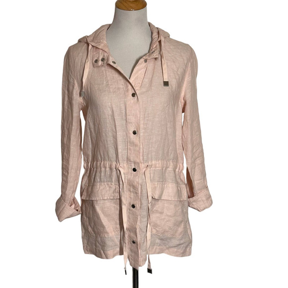RACHEL Rachel Roy Jackets & Coats Rachel Roy 0 Linen Light Pink Hooded Jacket Style Utility